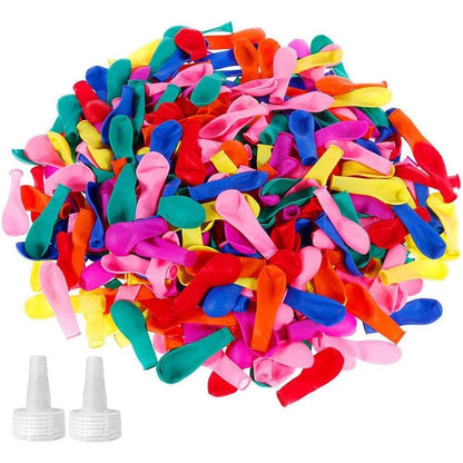 Elitoky 500 Pack Water Balloons package front view with colorful latex water bombs and quick refill hose nozzle kits