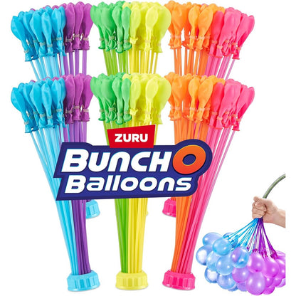 ZURU Bunch O Balloons Tropical Party 6 Pack front view showing vibrant imported water balloon stems.