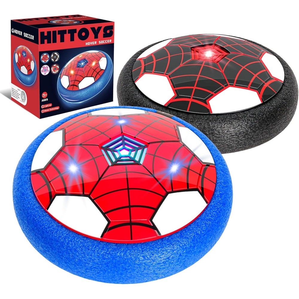 Philivivi spider hover soccer ball front view showing the superhero theme design and built-in electronic elements.