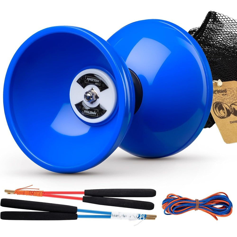Magicyoyo Pro Triple Bearing Diabolo blue front view