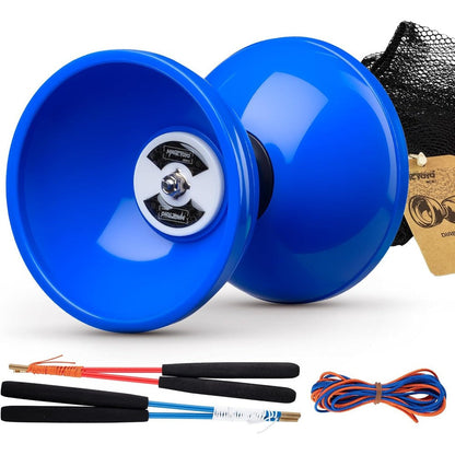 Magicyoyo Pro Triple Bearing Diabolo blue front view