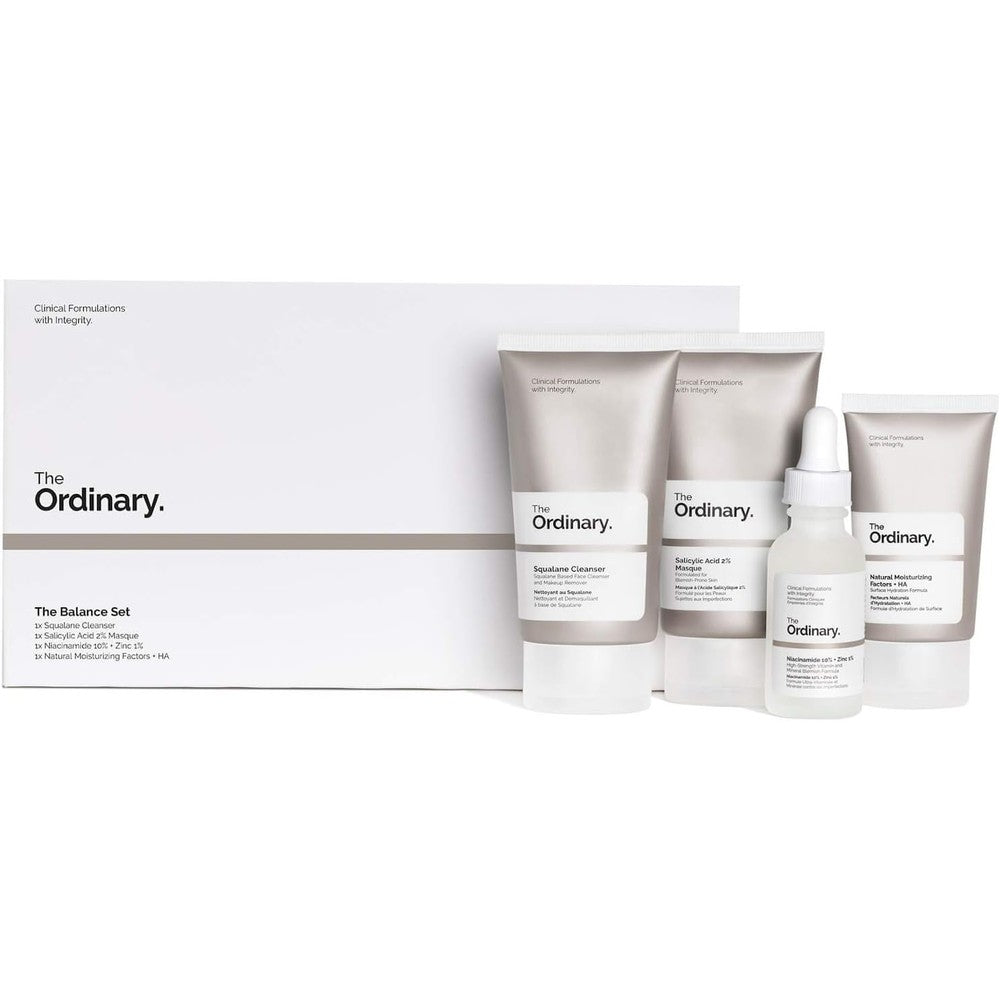 The Ordinary Balance Set four piece kit for oily and congested skin