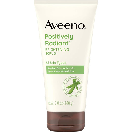 Aveeno Positively Radiant Skin Brightening Daily Facial Scrub With Moisture Rich Soy Extract For Even Tone And Texture 5 Ounce