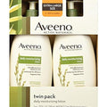 Aveeno Daily Moisturizing Lotion front view twin pack for dry skin hydration