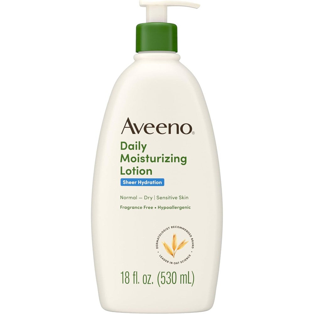 Aveeno Sheer Hydration Daily Moisturizing Fragrance Free Lotion With Nourishing Prebiotic Oat For Dry Skin 18 Fluid Ounce