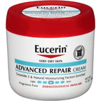 Eucerin Advanced Repair Creme 473ml jar 2 pack for very dry itchy flaky skin fragrance-free