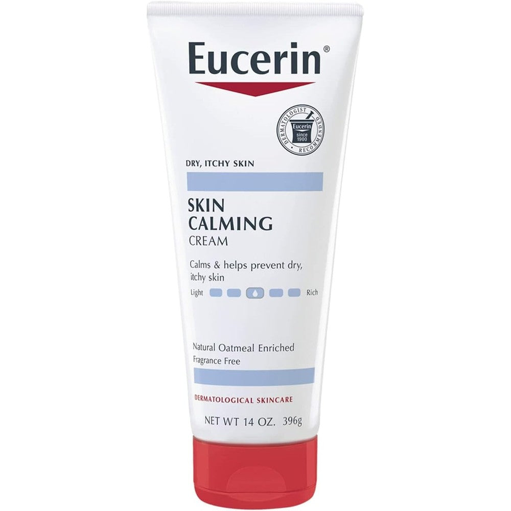 Eucerin Skin Calming Creme 14oz jar with colloidal oatmeal for dry itchy fragrance-free skin