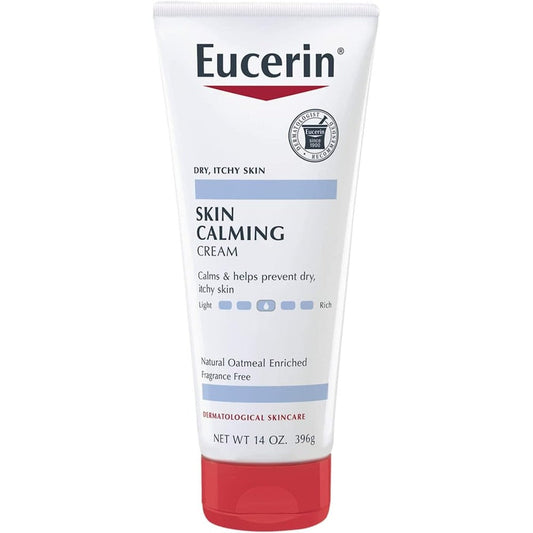 Eucerin Skin Calming Creme 14oz jar with colloidal oatmeal for dry itchy fragrance-free skin
