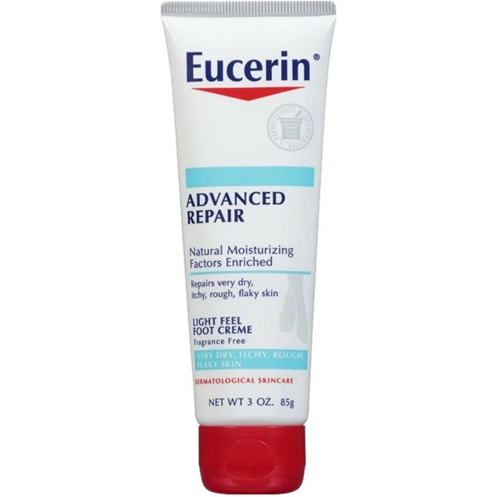 Eucerin Intensive Advanced Repair Foot Cream For Dry Cracked Heels Fragrance Free Three Ounce