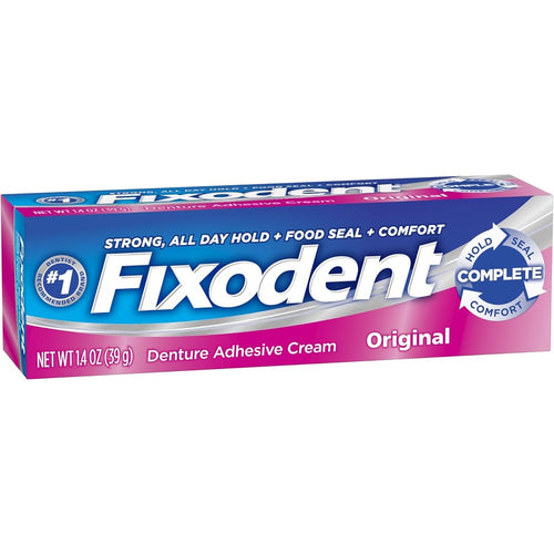 Fixodent Original Denture Adhesive Cream 1.4 oz single application dawn to dark all-day hold