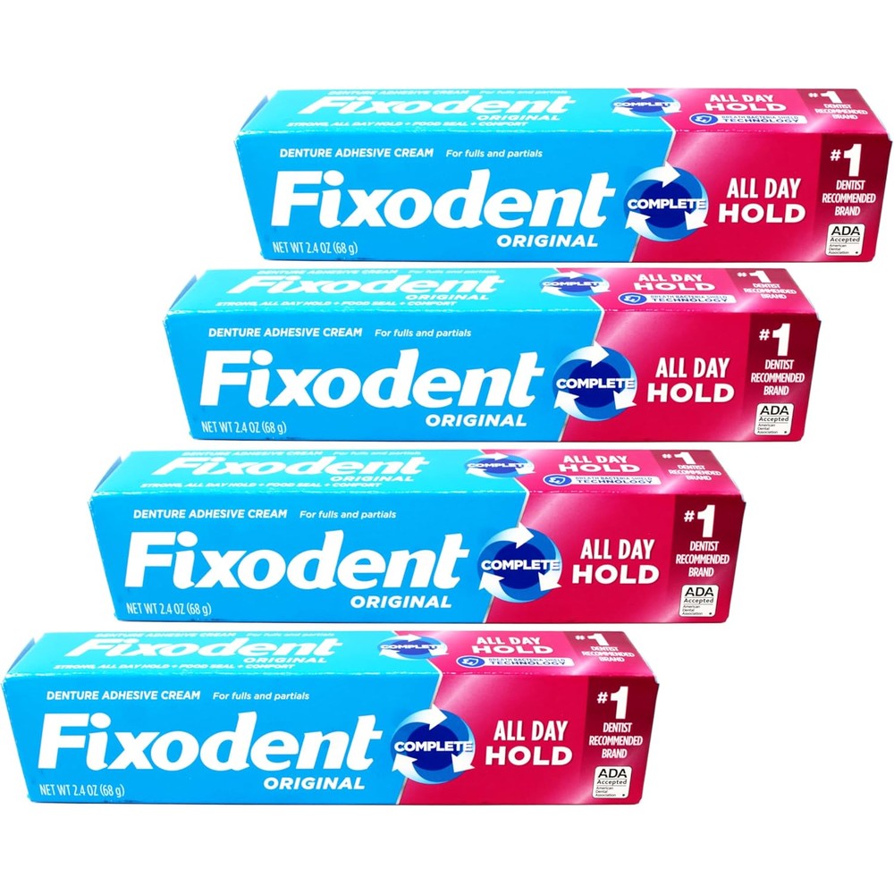 Fixodent Original denture adhesive cream strong all-day hold for secure fit