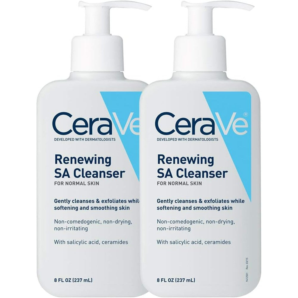 CeraVe Renewing SA Cleanser 8 oz 2 pack salicylic acid body wash for rough bumpy skin