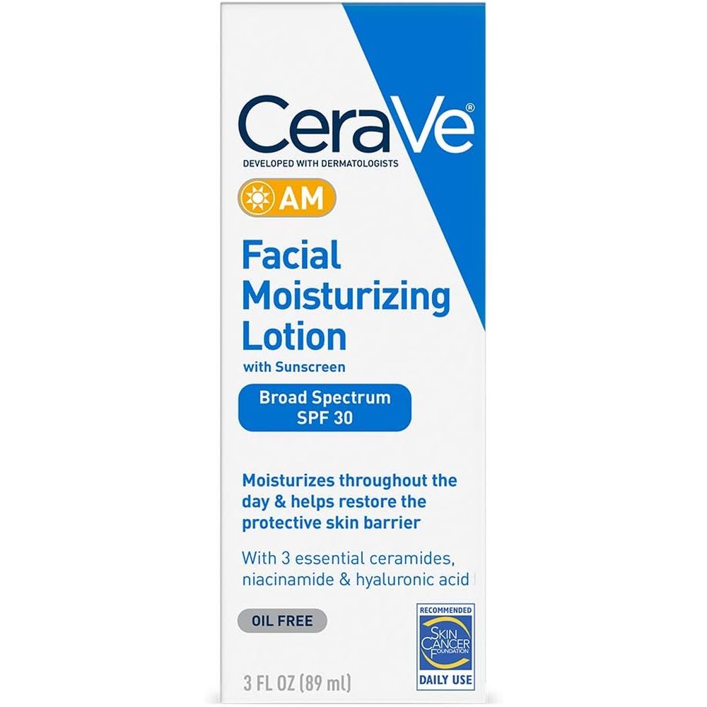 CeraVe AM Facial Moisturizing Lotion SPF 30 oil-free 3 oz with ceramides and niacinamide