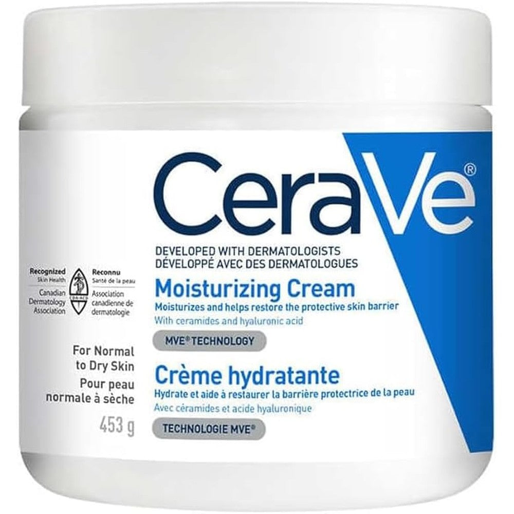CeraVe Moisturizing Cream 16 oz with ceramides and hyaluronic acid for normal to dry skin