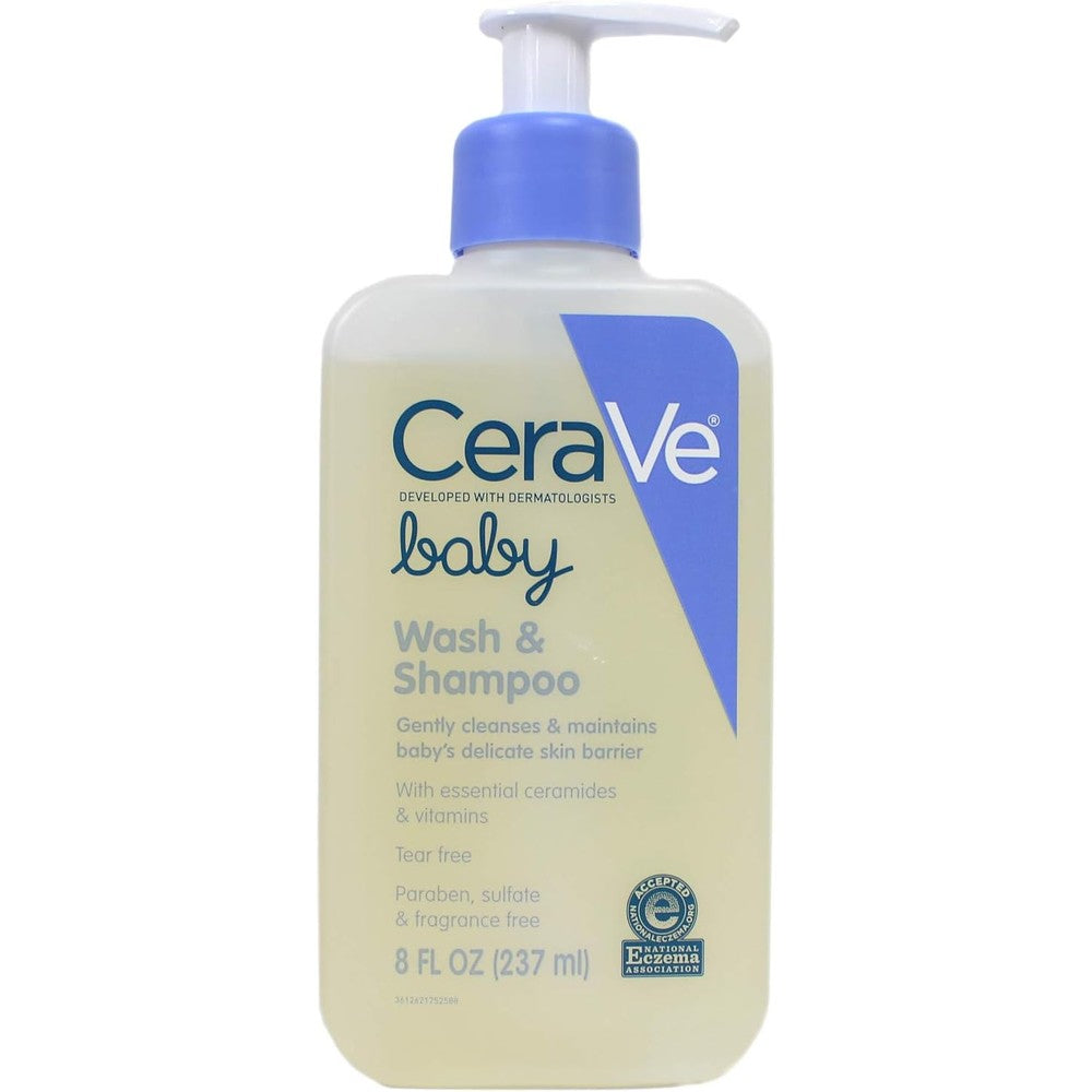 CeraVe Baby Wash and Shampoo 8 oz 4 pack tear-free ceramides for sensitive newborn skin