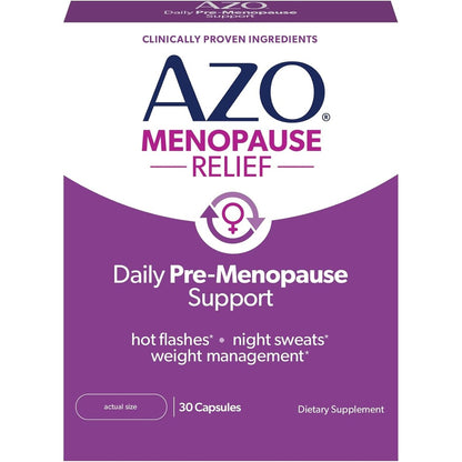 Azo Daily Pre-Menopause Relief 30 Capsules front view