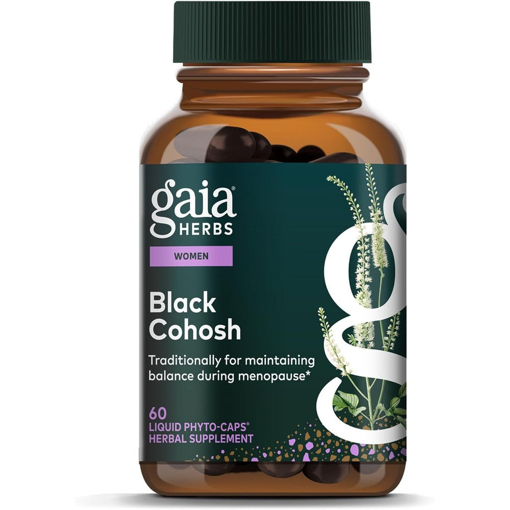 Gaia Herbs Black Cohosh Menopause Support 60 Capsules front view