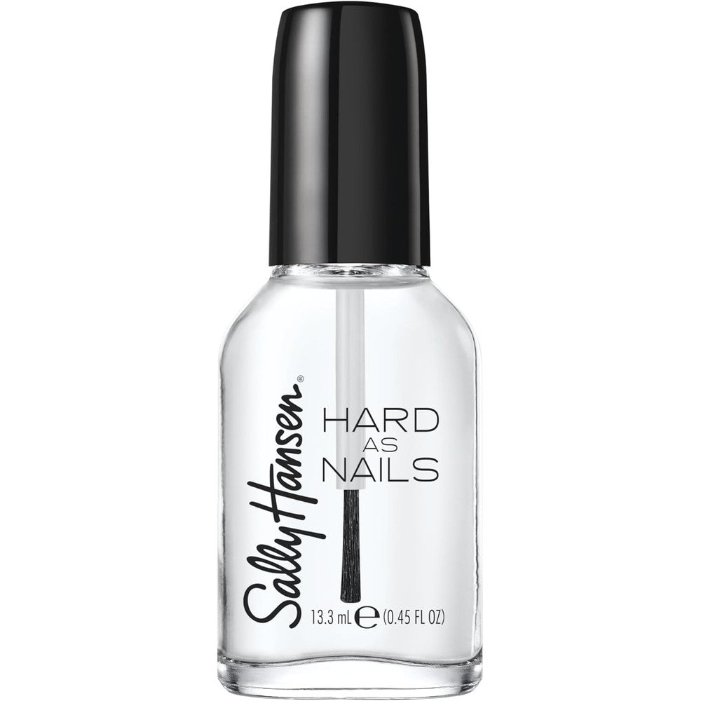 Sally Hansen Hard As Nails Crystal Clear twin pack front view showcasing clear glass bottle design