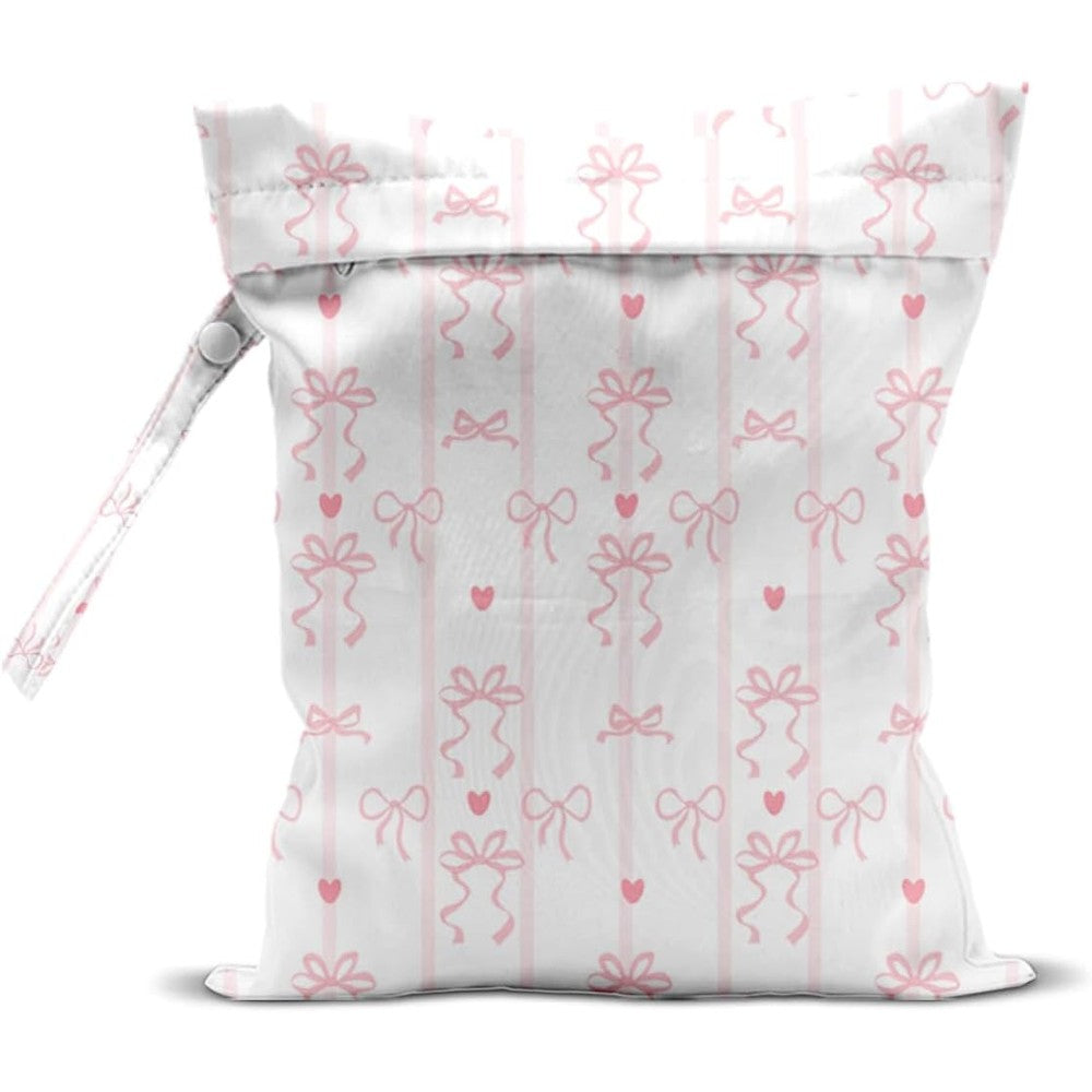 Zcyxuuw Pink Bow Waterproof Wet Dry Bag For Swimsuits And Travel Essentials 10.2 Inches By 12.5 Inches