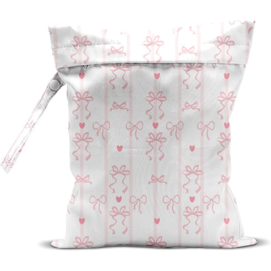 Zcyxuuw Pink Bow Waterproof Wet Dry Bag For Swimsuits And Travel Essentials 10.2 Inches By 12.5 Inches