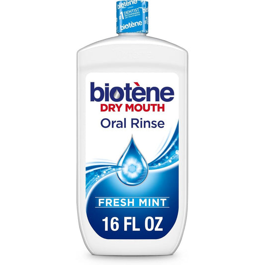 Biotene Dry Mouth Mouthwash Alcohol Free Oral Rinse Soothing Fresh Mint 16 Fluid Ounce 473 Milliliter