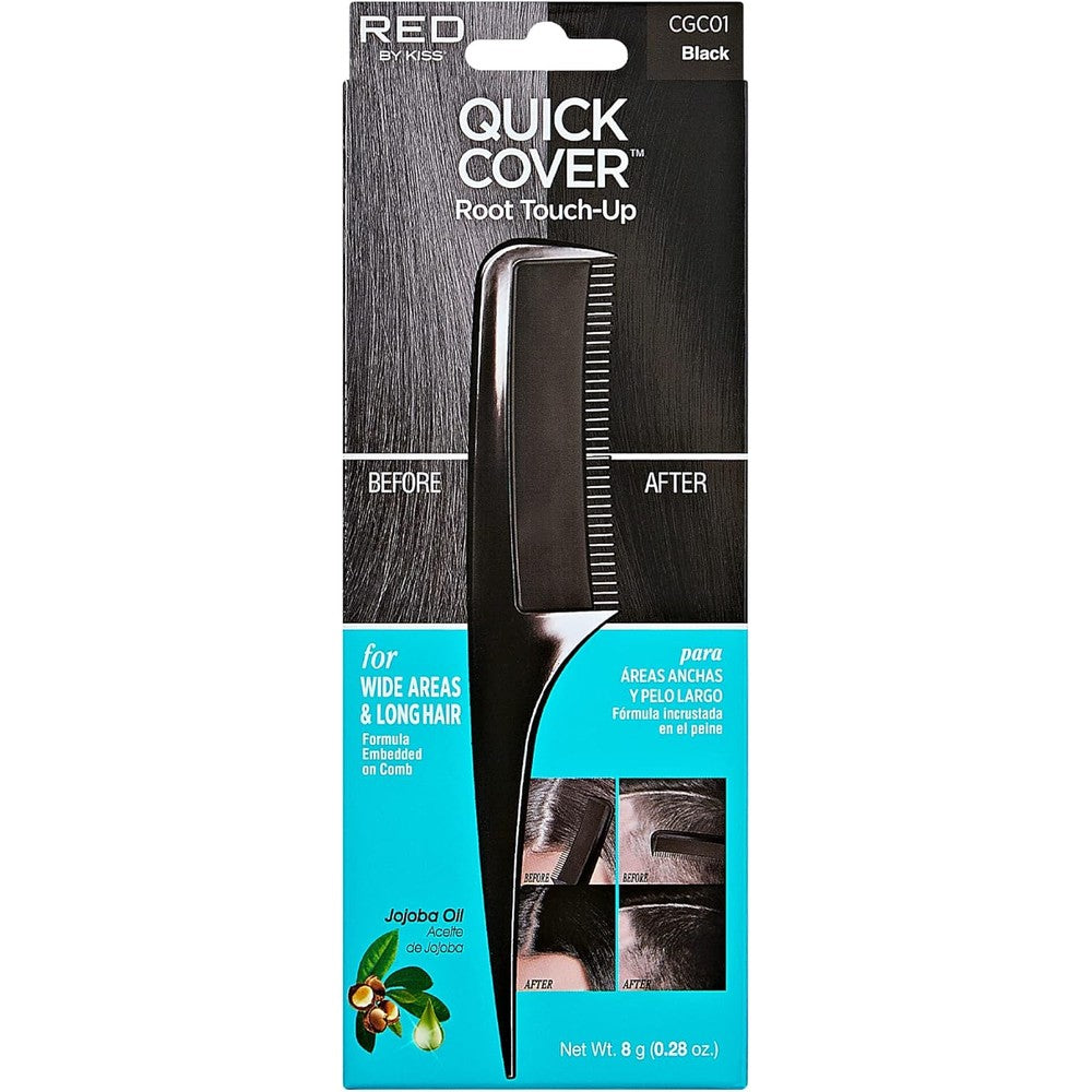 Red by Kiss Quick Cover Root Touch Up Comb front packaging view showing temporary gray concealer