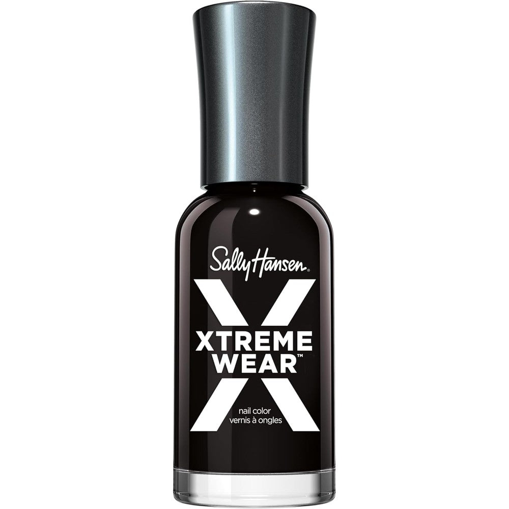 Sally Hansen Hard As Nails Xtreme Wear Nail Polish Streak Free Long Lasting High Shine Finish Black Out 11.8 Milliliter
