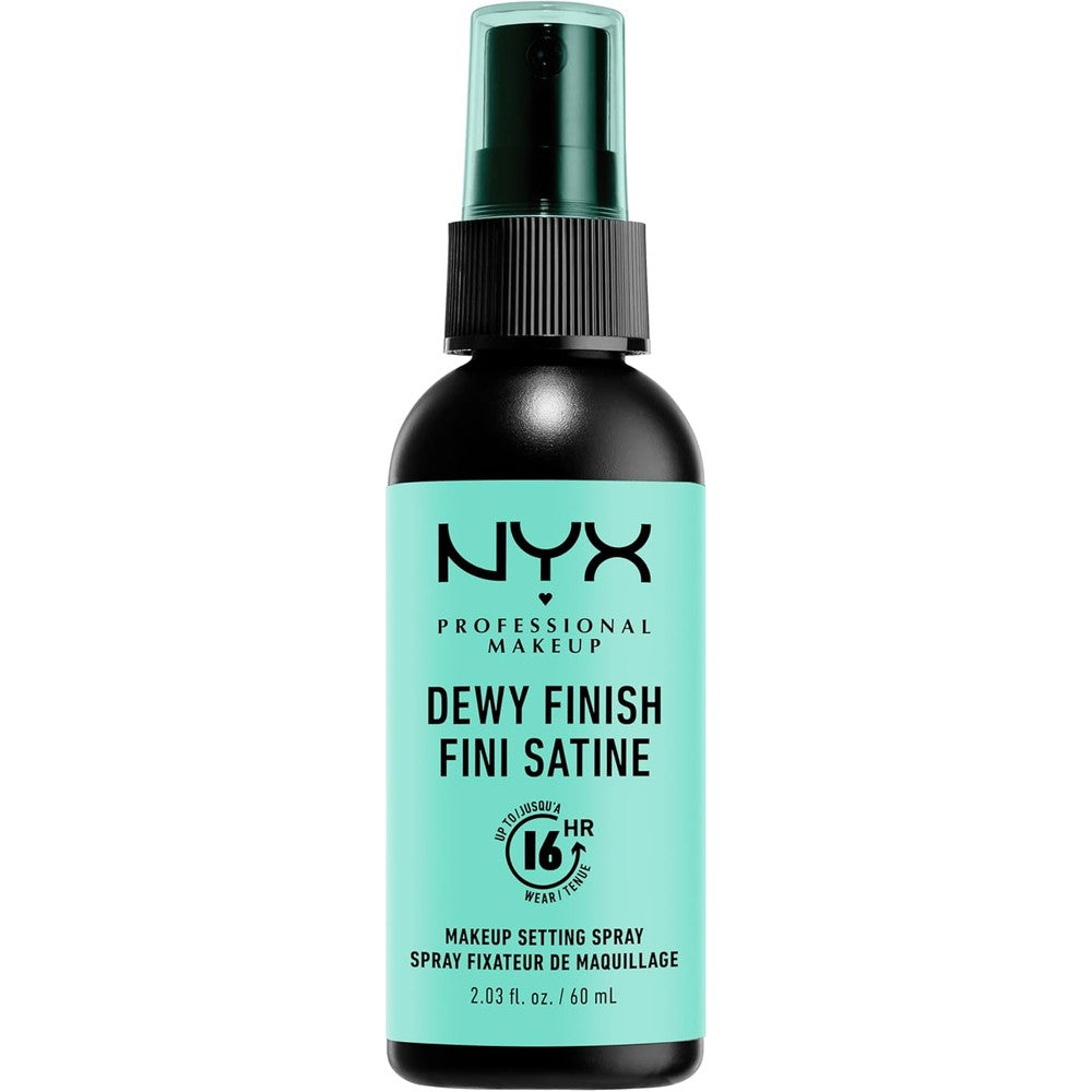 NYX Professional Makeup Setting Spray Dewy Finish front view bottle