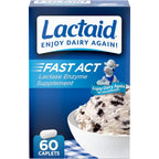 Lactaid Fast Act Lactose Intolerance Caplets With Natural Lactase Enzyme For Dairy Digestion Support 60 Count Lactaid