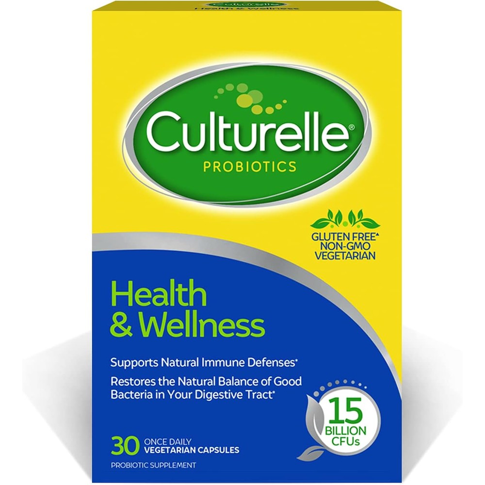 Culturelle Health and Wellness Daily Probiotic 30 vegetarian capsules front view packaging