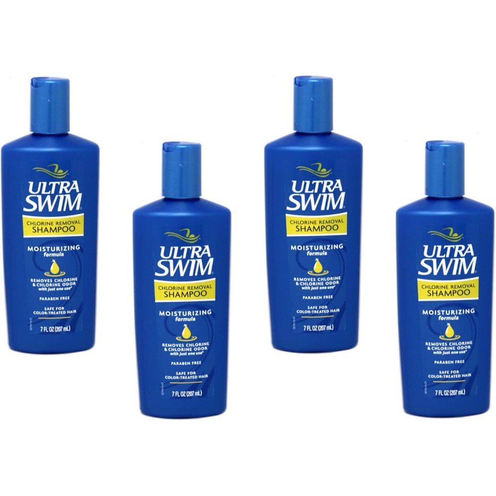 UltraSwim Chlorine Removal Shampoo Moisturizing Formula For Swimmers Seven Ounce Bottles Pack Of Four
