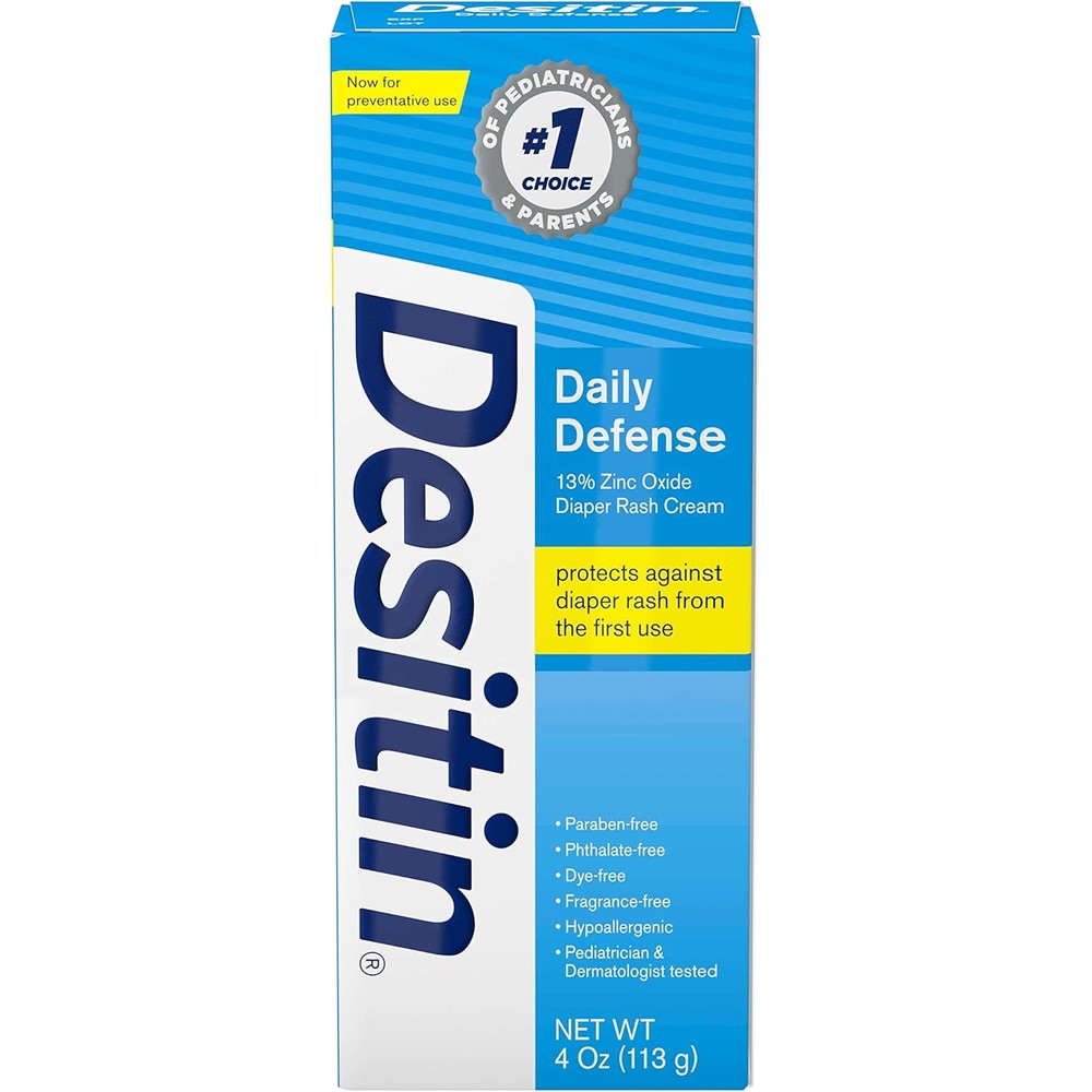 Desitin Daily Defense Baby Diaper Rash Cream Blue Tube 4 Ounce 136 Grams