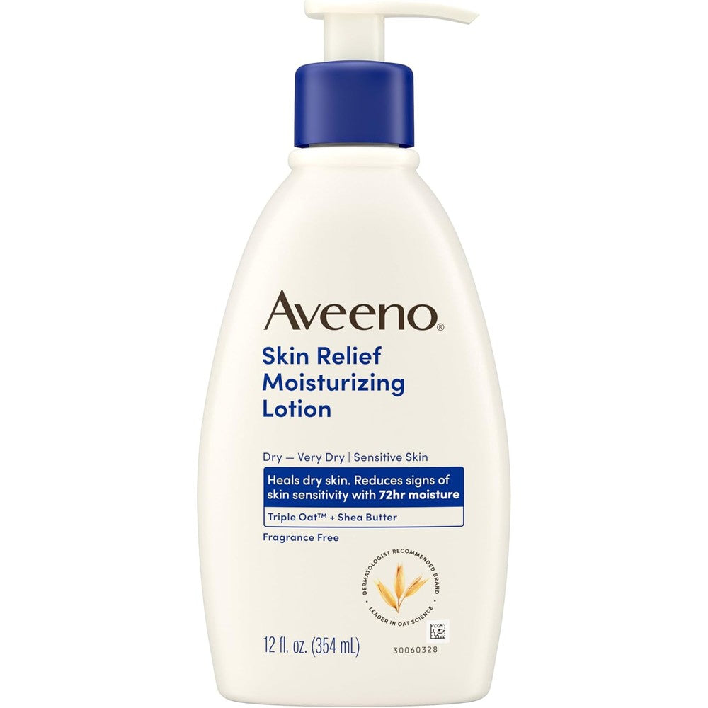 Aveeno Active Naturals Skin Relief 24 Hour Moisturizing Lotion Fragrance Free For Itchy Extra Dry Skin 354ml
