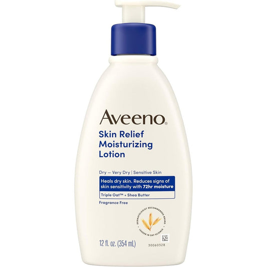 Aveeno Active Naturals Skin Relief 24 Hour Moisturizing Lotion Fragrance Free For Itchy Extra Dry Skin 354ml
