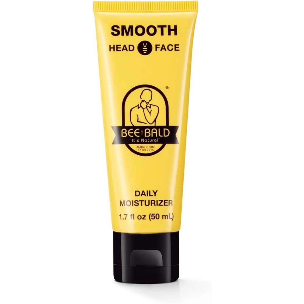 Bee Bald Smooth Daily Moisturizer front view bottle of imported mens grooming lotion