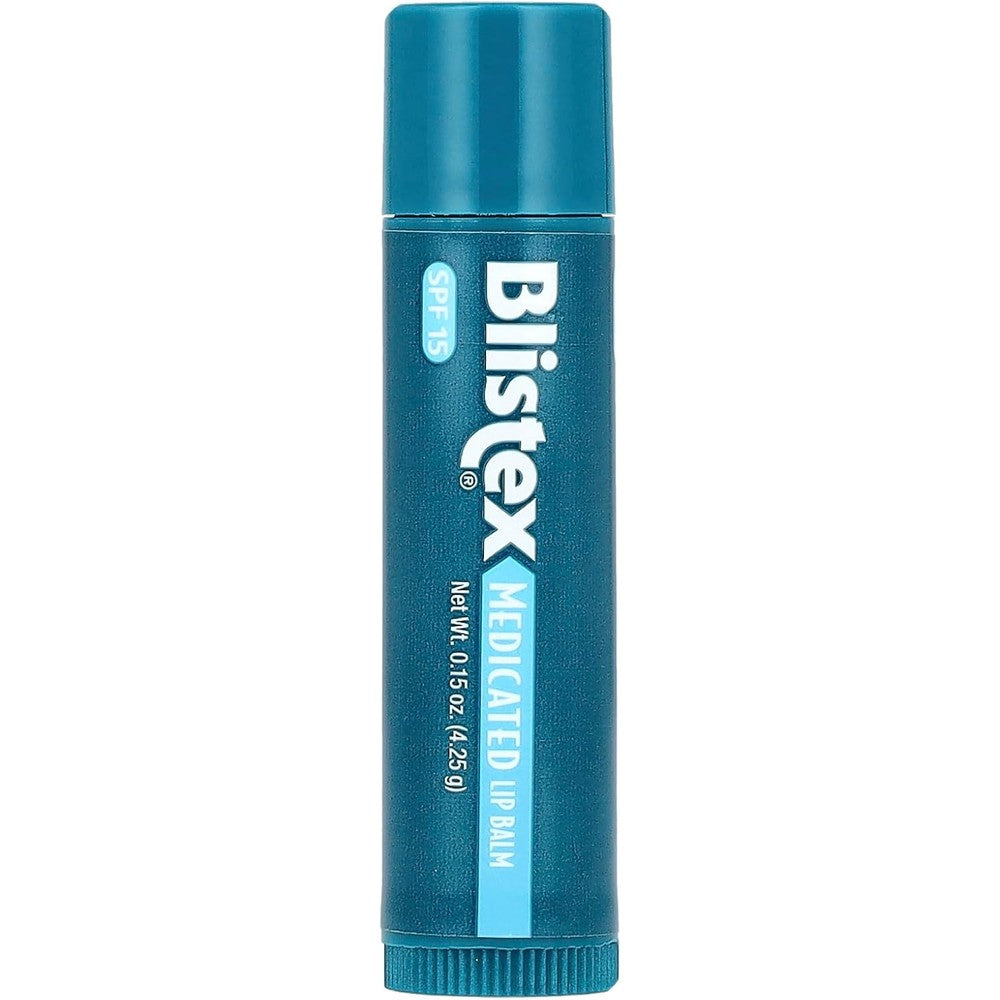 Blistex Medicated Lip Balm For Dry Chapped Lips With Sun Protection Sunscreen SPF 15 Black Variant 0.15 Ounce