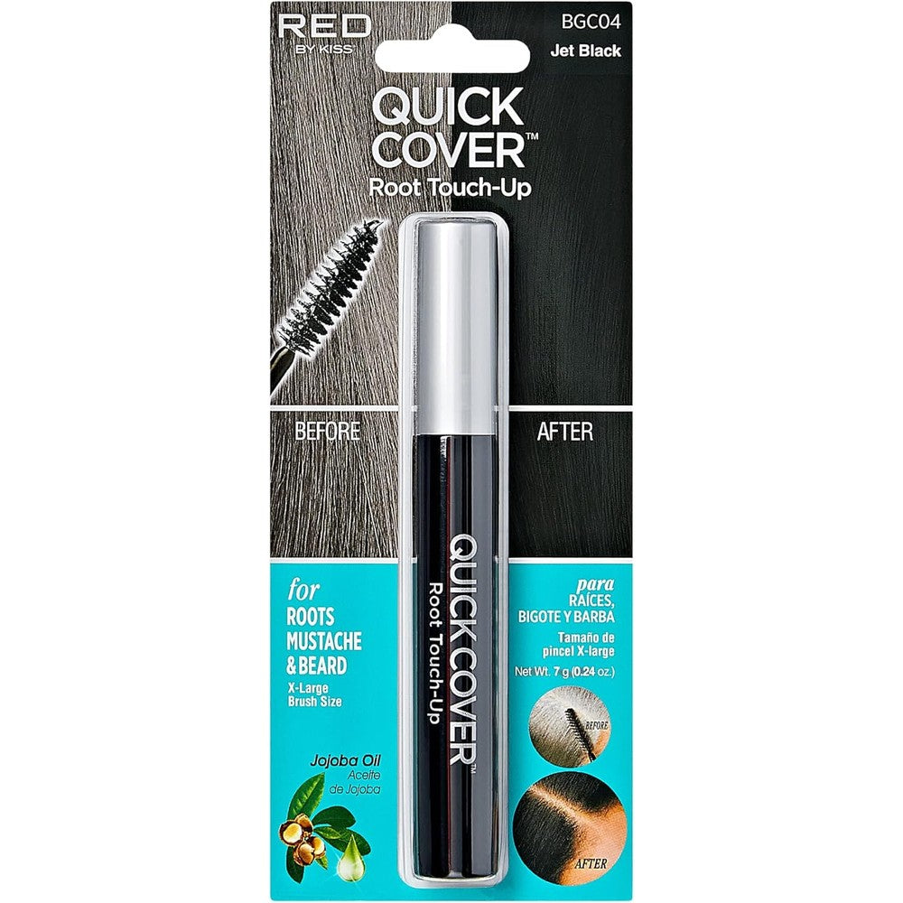 RED by KISS Quick Cover Root Touch Up Rescue Jet Black front view packaging