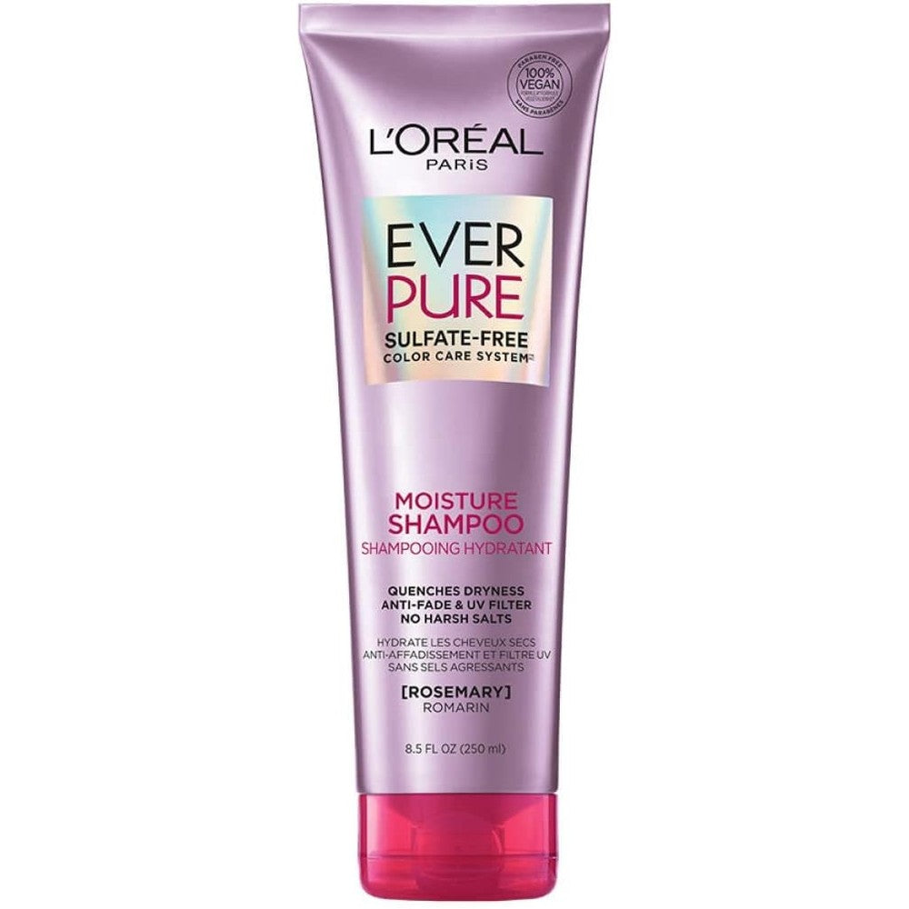 L'Oreal Paris Ever Pure Moisture Shampoo front view of twin pack for color care