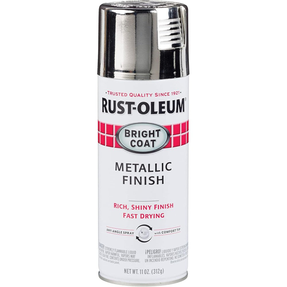 Rust-Oleum Stops Rust Bright Coat Metallic Finish Spray Paint Gloss Chrome 312 Grams