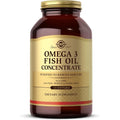 Solgar Omega 3 Fish Oil Concentrate 120 softgels front view bottle for cardiovascular health.