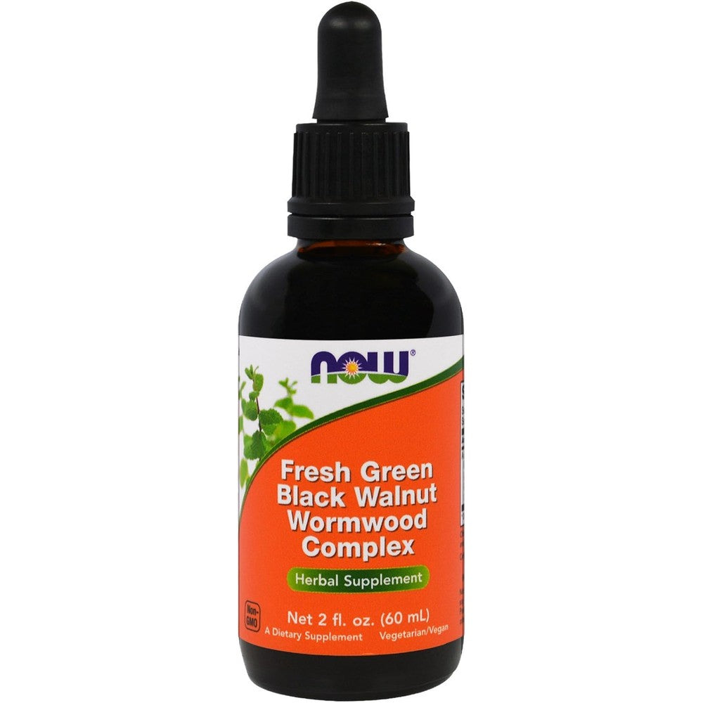 Now Foods Fresh Green Black Walnut Wormwood Complex Liquid Dietary Supplement For Digestive Health Support Two Fluid Ounce Pack Of Two