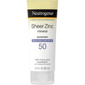 Neutrogena Sheer Zinc Dry Touch Mineral Sunscreen Lotion Broad Spectrum SPF 50 bottle front view for sensitive skin protection