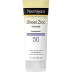 Neutrogena Sheer Zinc Dry Touch Mineral Sunscreen Lotion Broad Spectrum SPF 50 bottle front view for sensitive skin protection