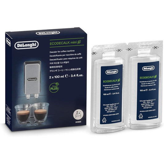 De'Longhi EcoDecalk Universal Coffee Machine Descaler And Limescale Remover Plant Based Formula Two Pack 200 Milliliters