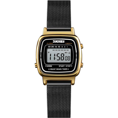 MASTOP Women's Quartz Ultra Thin Watch front view showing the petite silver dial and minimalist metal scale hour marks.