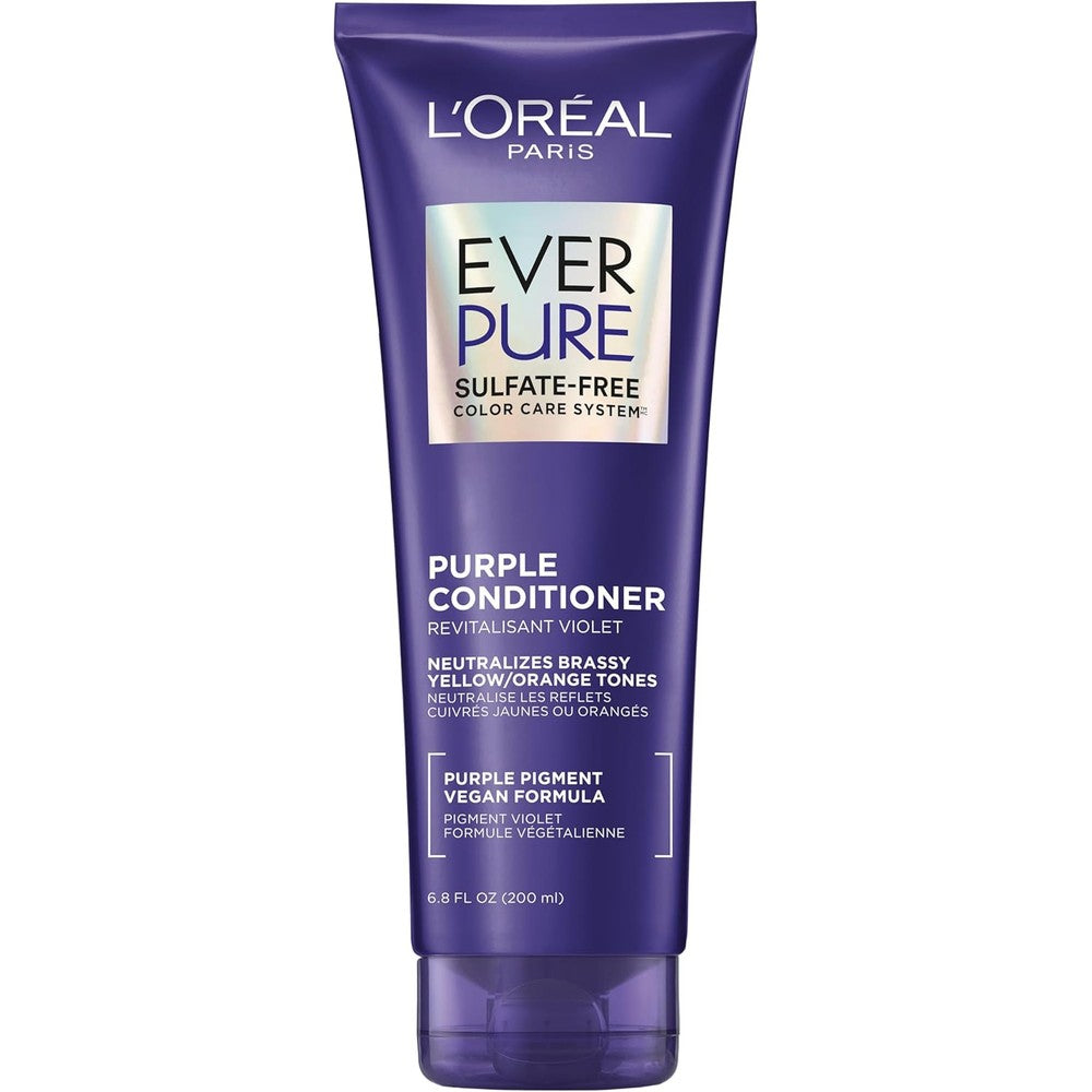L'Oreal Paris EverPure Purple Conditioner front view showing premium anti-brass packaging.