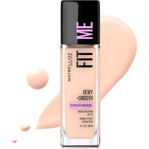 Maybelline New York Fit Me Dewy and Smooth Hydrating Liquid Foundation front bottle view