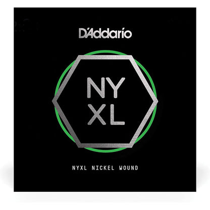 D'Addario NYXL Nickel Wound Electric Guitar Single String front view package showcasing point zero four six gauge replacement string