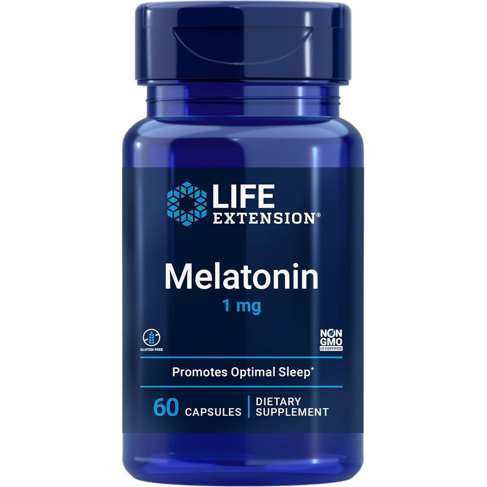 Life Extension Melatonin 1 Milligram Immediate Release Sleep Support Supplement For Circadian Rhythm Regulation 60 Capsules
