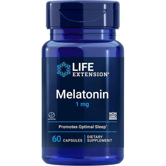 Life Extension Melatonin 1 Milligram Immediate Release Sleep Support Supplement For Circadian Rhythm Regulation 60 Capsules